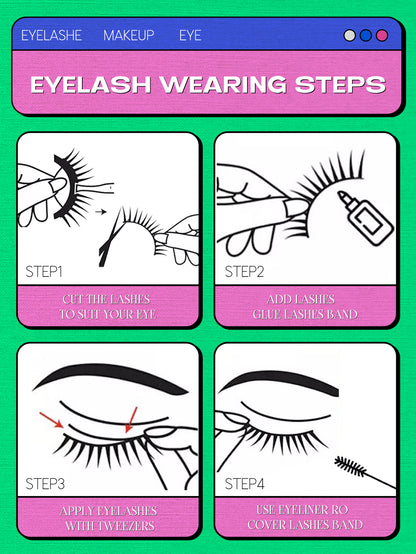 GROINNEYA 5 Pairs Cat Eye False Eyelashes, Transparent Band Faux Mink Lashes, Natural Look Fake Eyelashes, Eyelash Extension Makeup (BX03) Strip Lashes, False Eyelashes, Eyelashes, Fake Lashes